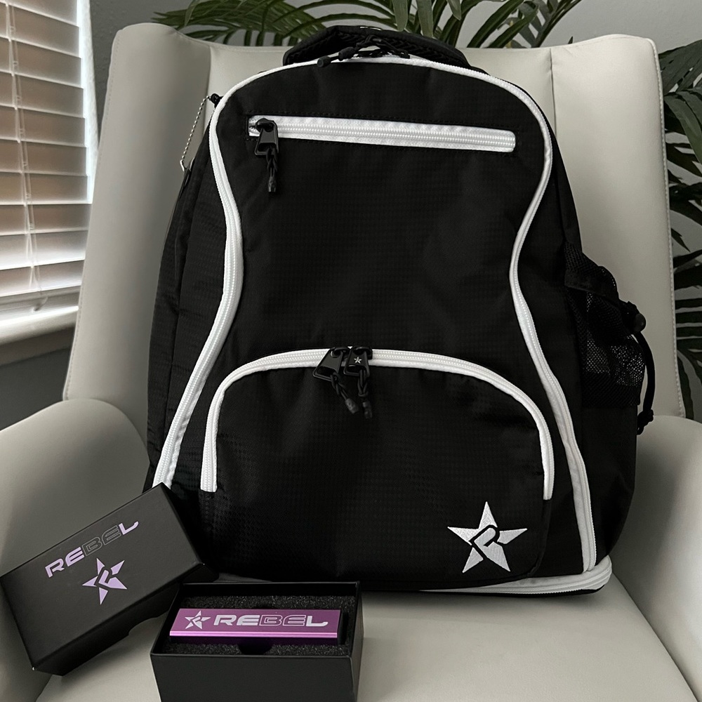 REBEL ATHLETICS Dream Bag Backpack Black Cheer School Sports